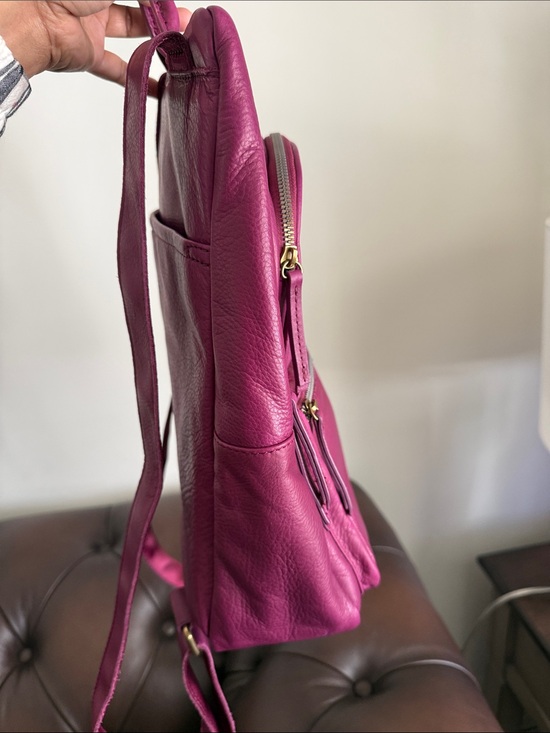 American Leather Co. Magenta/plum Leather Backpack main image 5
